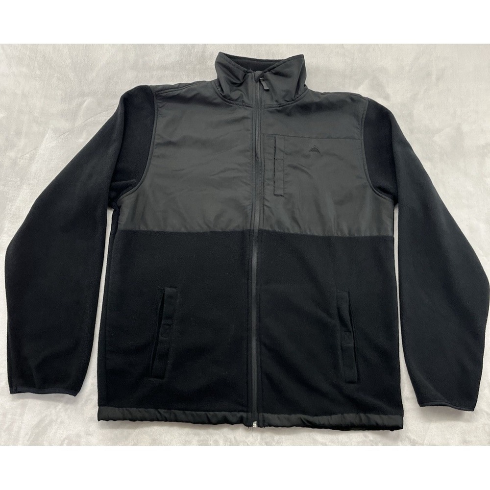 Snozu Fleece Jacket Men Large Black Platinum Collection Full Zip High Neck Hike